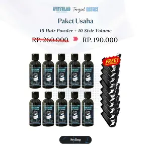 Synthlab - Paket Usaha 10 Hair Powder + Free 10 Sisir 2 in 1 untuk Reseller / Barbershop
