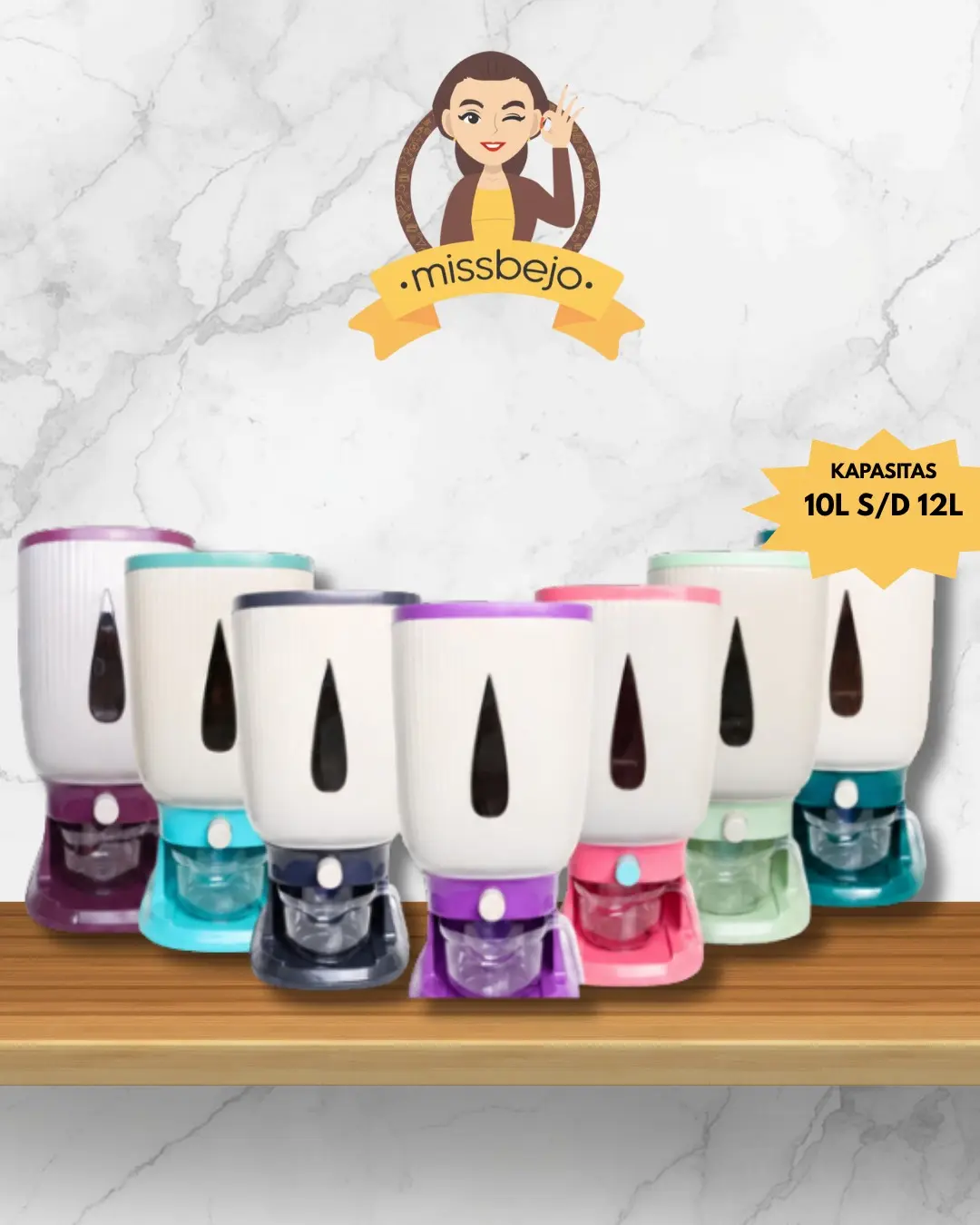 Dispenser Beras TRILINS 10kg Tempat Penyimpanan Dispenser Otomatis FoodGrade Multifungsi