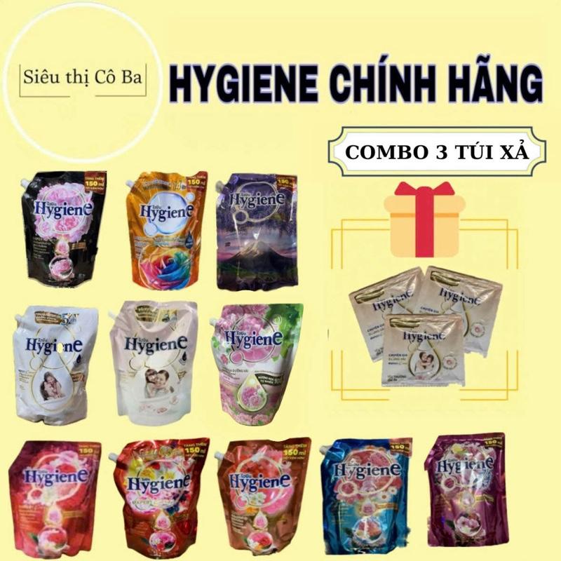 (ĐC CHỌN MÀU)Combo 3 Túi Nước Xả Vải Hygiene Mix Màu 1100ML- 1300ML/Túi Làm Thơm Quần Áo