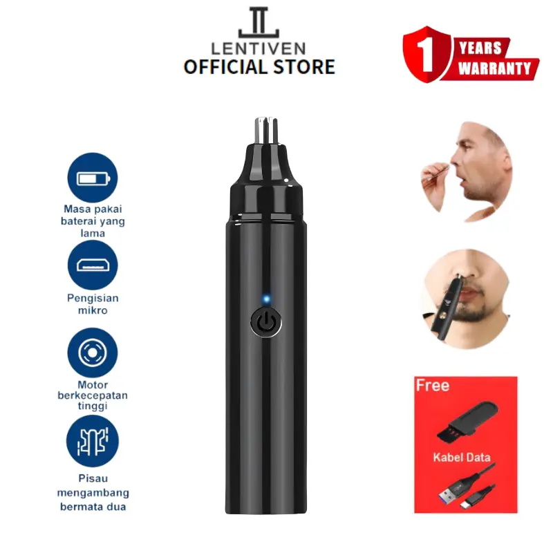 LENTIVEN Alat Cukur Bulu Hidung Pembersih Bulu Hidung Nose Hair Trimmer Elektrik JENGGOT KUMIS 0