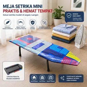 Meja Gosok Lesehan Panjang Jumbo Besi Furniture Kuat Awet Praktis Mudah Dipindahkan Meja Gosok Pendek untuk Menyetrika