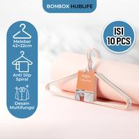 Gambar BONBOX Homeliving - 6pcs & 10pcs Gantungan Baju Premium Anti Karat Hanger Plastik Tebal Lapis PE/PVC Kawat Baja Gantungan Pakaian Serbaguna BRK70503/BRK70504 Jemuran - 10 PCS - Standar dari BONBOX HUBLIFE Kab. Tangerang 1 Tokopedia