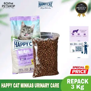 Happy cat minkas urinary care repack 3kg makanan kucing kering pet shop