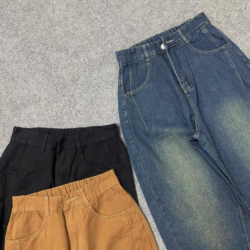 Product Introduction of Quần Baggy Bigsize Nữ Lưng Cao Form Rộng, Quần Baggy Dài 9 Tấc, Chất Vải Jean Dày Dặn, Mềm Mại Cho Nữ Chuppy (50-95kg)- Q524 Pants Women Denim 20