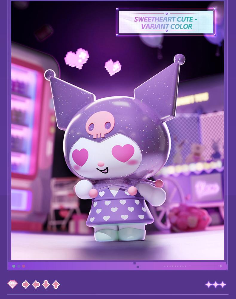 Blokees×Sanrio Blind Box Kuromi Ornamen Mini Action Figurine Mainan Plastik Lucu Kuromi Candy Series Figure Model BlindBox Dadoos Seri FUN 01