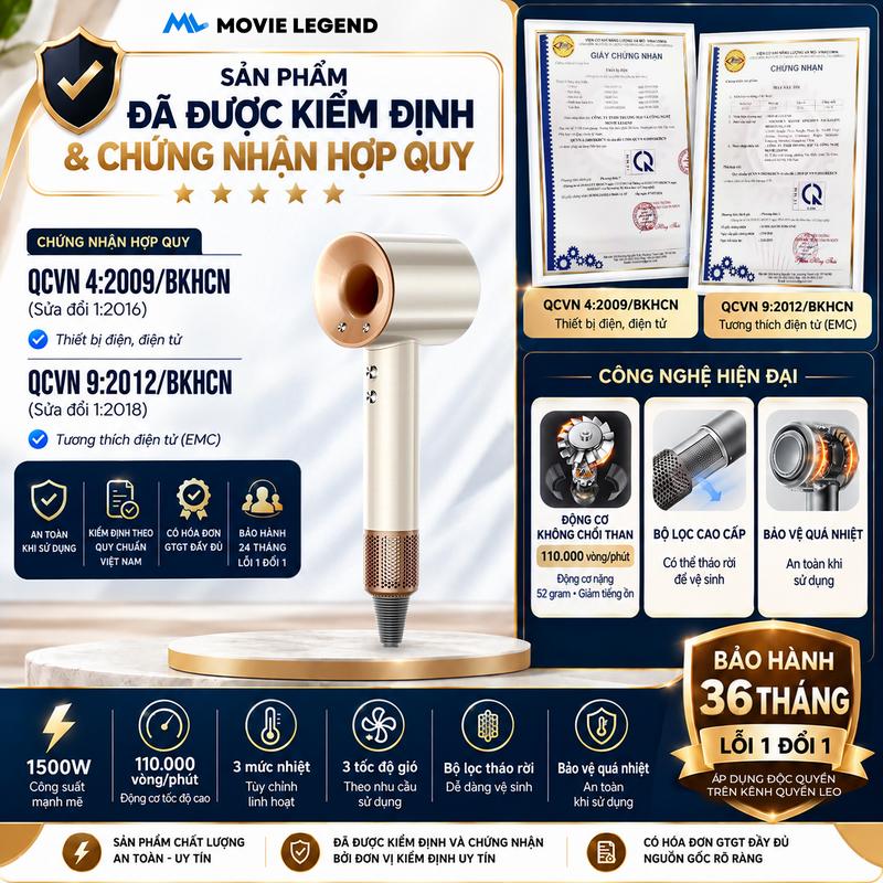 Máy Sấy Tóc 2 Chiều Nóng Lạnh Công Suất 1500W - Nóng Lạnh 2 Chiều Chăm Sóc Tóc