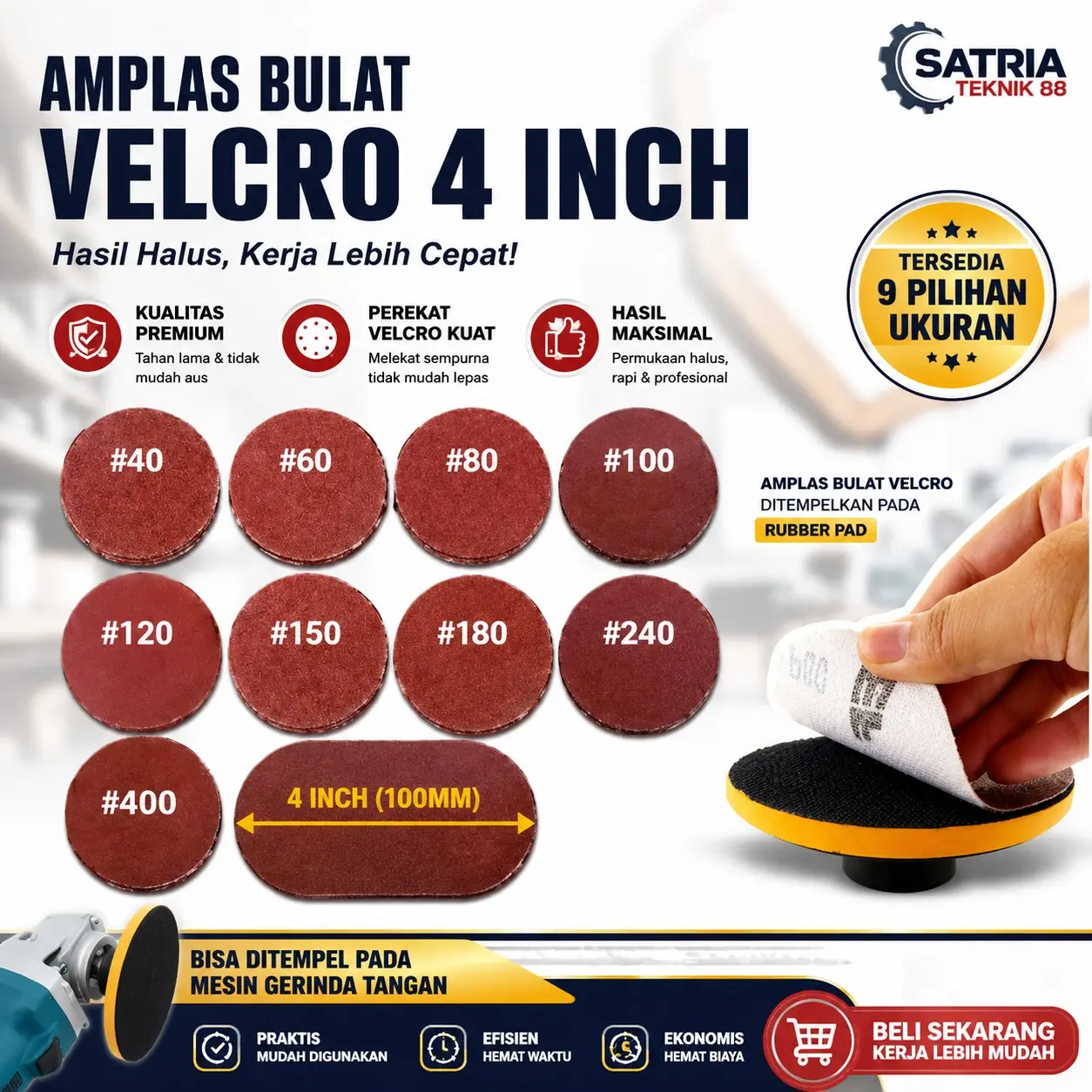 Amplas Bulat Velcro Amplas Bulat GRIT 60 - GRIT 400
