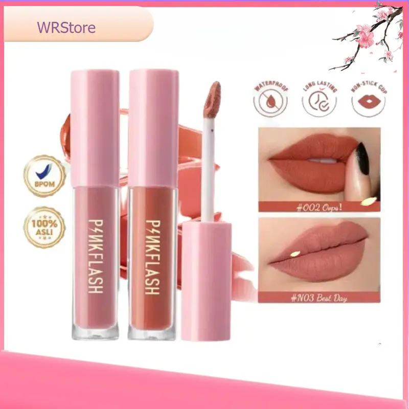 Pinkflash Lipcream  Matte Lembut Tahan Lama Lipstick Pelembab Pigmentasi Tinggi COD BPOM