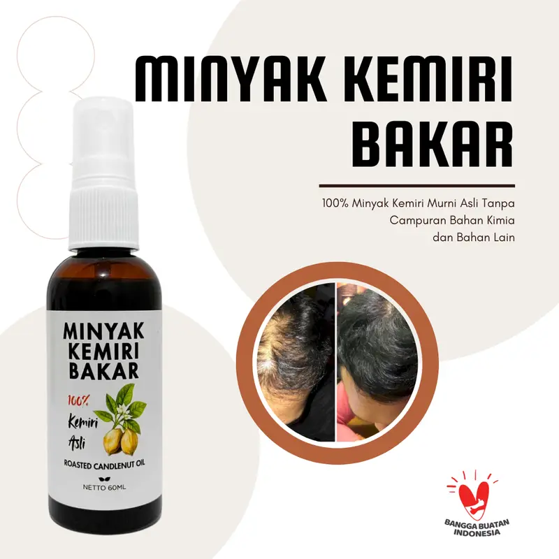 Minyak Kemiri Bakar untuk Perawatan Rambut dan Kulit Kering - 100% Pure Candlenut Oil - Skin and Haircare Serum 0