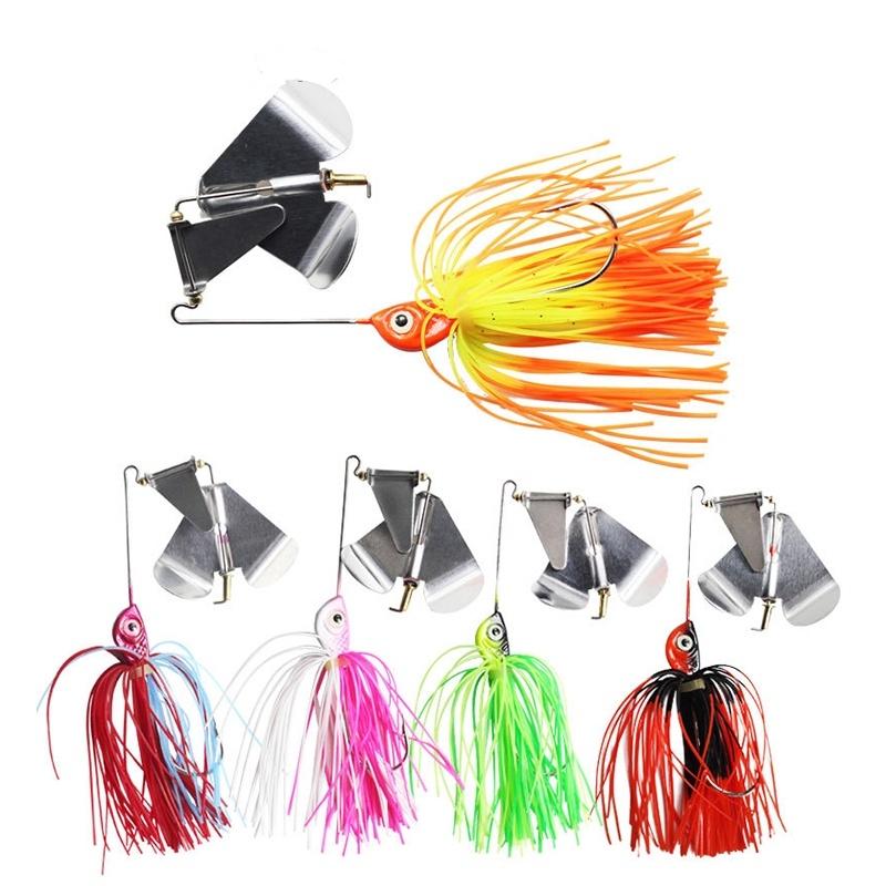 Mồi Thìa Siêu Nhỏ 15G 5 Màu Đầu Jig Mồi Câu Cá Spinner Mắt 3D Kim Sa Váy Cao Su Mồi Jigging Đồ Bơi Chìm