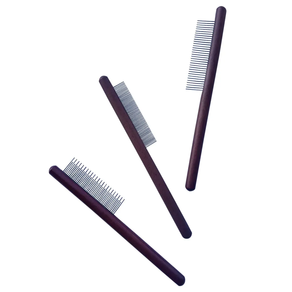 Elegant wooden pet comb suitable for combing dogs and cats to detangle and remove loose hair