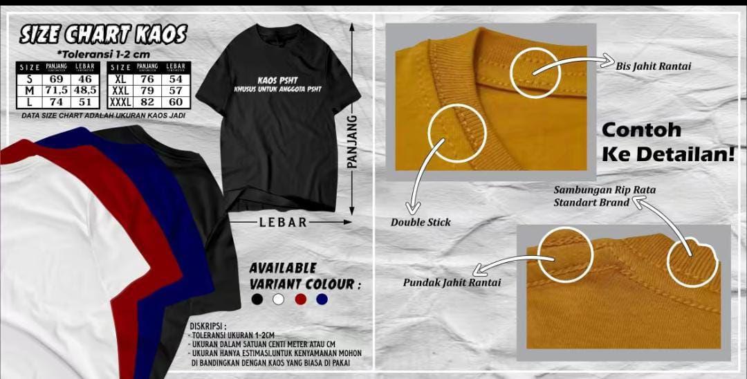 KAOS PSHT Pakem Terbaru Halus Lembut Tebal KAOS PSHT Pakem Terbaru Halus Lembut Tebal