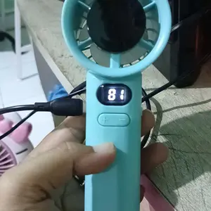 Kipas Angin Mini Portable 150 Tingkat - Tampilan Digital LCD, Turbo, Pendinginan Cepat, Isi Ulang USB (Kipas Tangan Genggam)