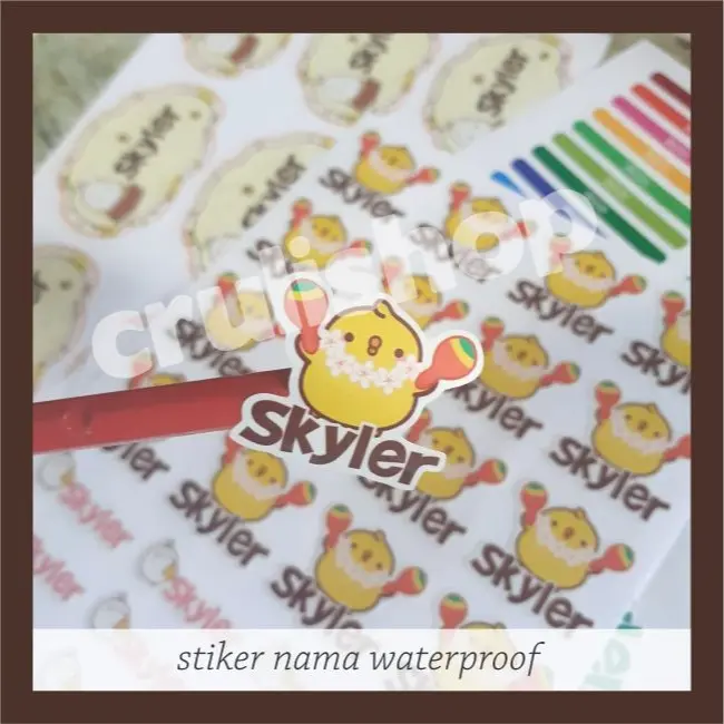 Stiker Nama Waterproof Molang