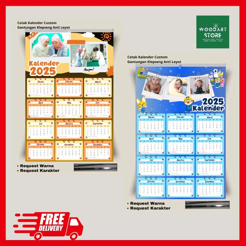 KALENDER CUSTOM FOTO 2025 PAKAI FOTO SENDIRI 0