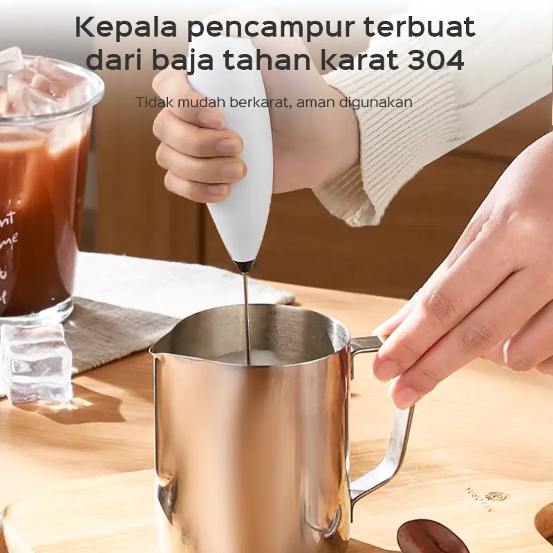 HAN RIVER MIXER Pengocok Susu Milk Frother -hitam/putih 5