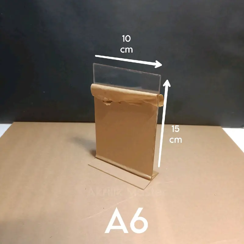 Akrilik Tent Card/Tempat Brosur Qris Menu A6, A5, A4 Tebal 2mm Potrait T 2