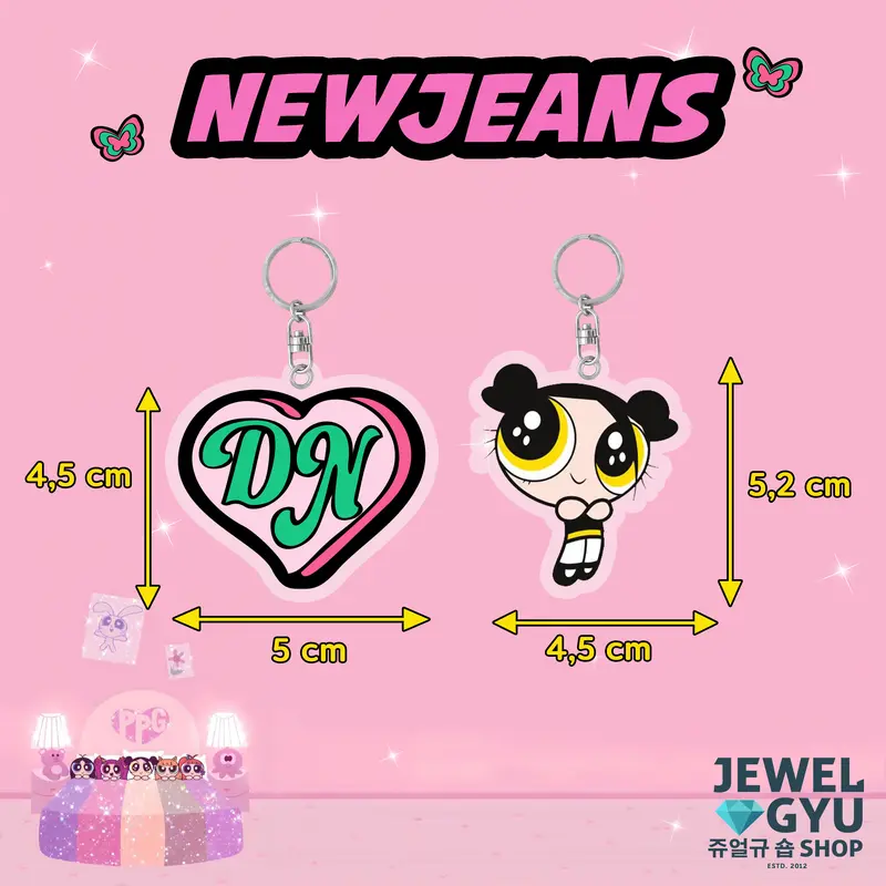 New Jeans PPG Acrylic Keychain Keyring / Gantungan Kunci Akrilik PPG newjeans KPOP 1