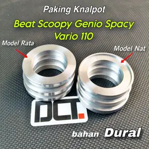 Paking Perpak Knalpot Beat Fi Karbu Scoopy Vario 110 Genio Fi Karbu Model Nat dan Rata Bahan Dural Aluminium Padat Motor