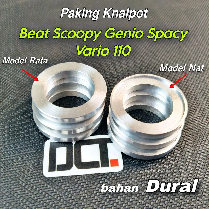 Paking Perpak Knalpot Beat Fi Karbu Scoopy Vario 110 Genio Fi Karbu Model Nat dan Rata Bahan Dural Aluminium Padat Motor