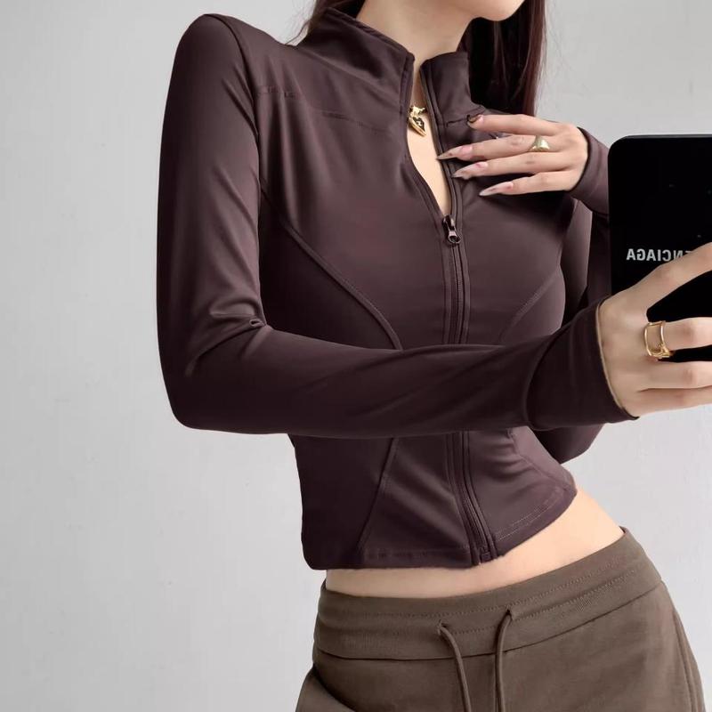 ÁO KHOÁC THỂ THAO NỮ TẬP GYM YOGA PICKLEBALL,CHẠY BỘ TẬP THỂ DỤC ÔM BODYFIT EVASPORT