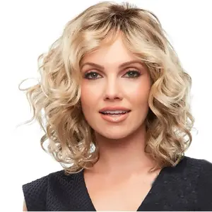 REHANA HAIR Wig Wanita Curly Wig Wanita Warna Blonde Wig Korean Style Wig Natural Curl Wig Keriting Gantung Wig Pirang Wig Berkualitas Rambut Palsu Wanita Fashion Wanita Hair Extension