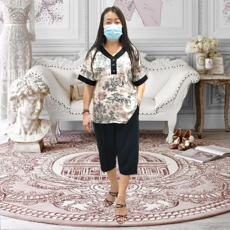 Baju Tidur Piyama/Setelan 7/8 Rayon Kombinasi Ukuran 3XL 3