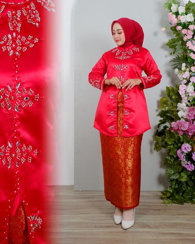 KEBAYA TUNIK CATALEYA LAMARAN WISUDA KEKINIAN - KEBAYA SATIN PAYET dinda 9