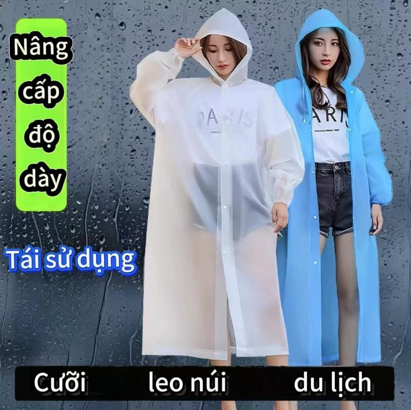 Áo Mưa Người Lớn, Dài Và Dày, Trong Suốt Và Cầm Tay, Chống Mưa, Chống Thấm Nước, Thiết Kế Trong Suốt, Dễ Mang Theo áo mưa người lớn đi xe máy 1