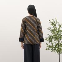 Gambar NONA RARA - Aira Rmb Sogan T5066, Baju kerja batik blouse wanita modern - M dari Nona Rara Batik Kota Administrasi Jakarta Timur 4 Tokopedia