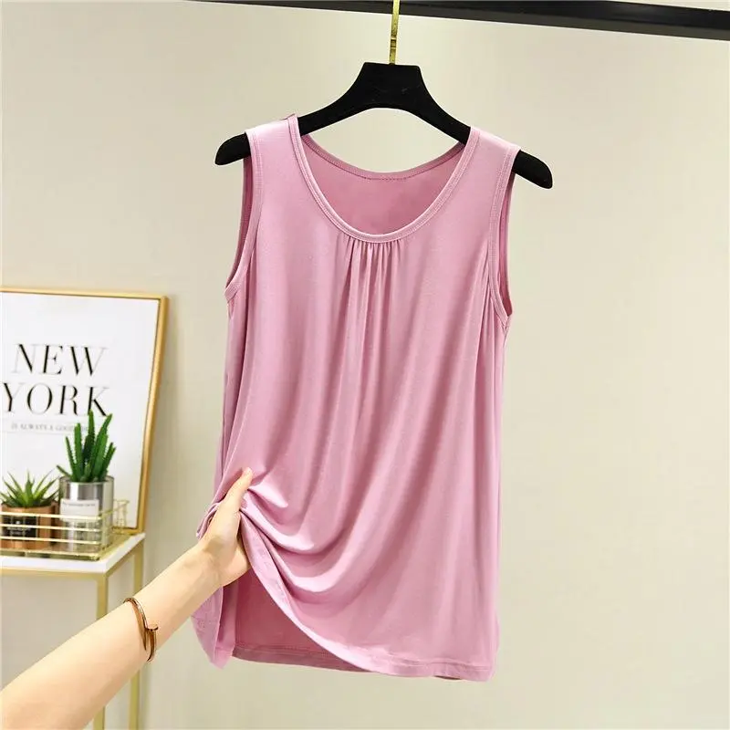 Sleeveless Plus Size Loose Shirt Button Vest Women's O-neck Casual T-shirt Bottom Shirt Tops T16