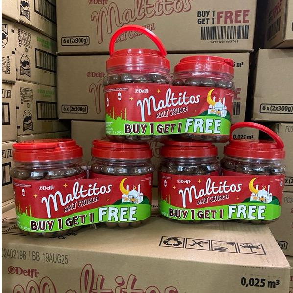 delfi maltitos malt crunch kemasan toples get 1 free 1
