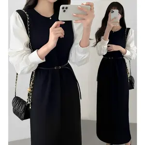 FF Dress Rajut Windy Ld 90 - 100 cm P 110 cm B 300 gr Cotton Polyester Combine Chiffon #4529