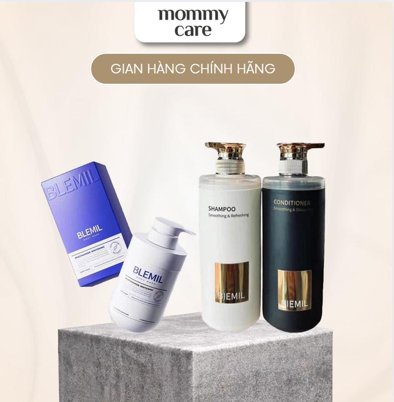 Bộ Gội Xả Blemil Phục Hồi, Suôn Mượt Tóc, Hương Thơm Nước Hoa + Ủ Dưỡng Trắng Da Body 577 Blemil Niacinamide Whitening Mask 500g
