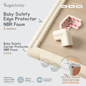 [NEW LAUNCH] Sugarbaby Baby Safety Edge & Corner Protector with Premium NBR Foam 2M | Pelindung Sudut Siku Meja Pengaman Untuk Bayi BPA Free