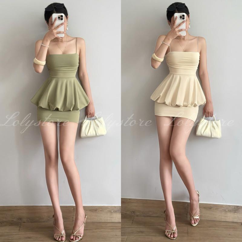 ( CÓ BIGSIZE ) Set đầm nữ áo bí phồng xòe và chân váy ôm dáng ngắn sang chảnh Lolystore Dresswomen XY783