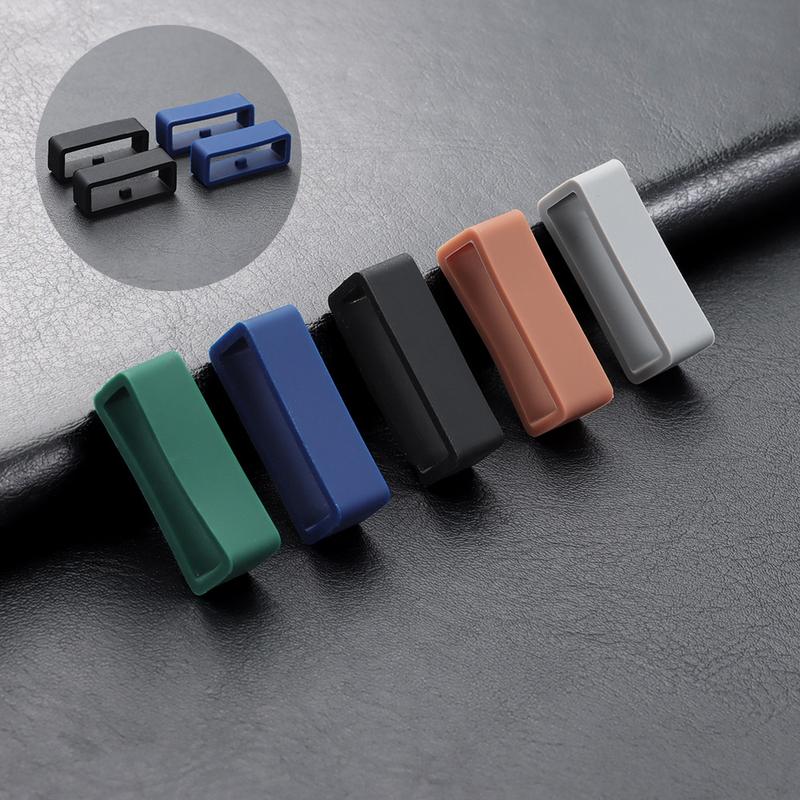 Vòng đeo đồng hồ bằng cao su silicone, giữ vòng/đai – kích thước 14 mm, 16 mm, 18 mm, 20 mm, 22 mm, 24 mm; màu đen và xanh dương; bộ 2 chiếc watch strap