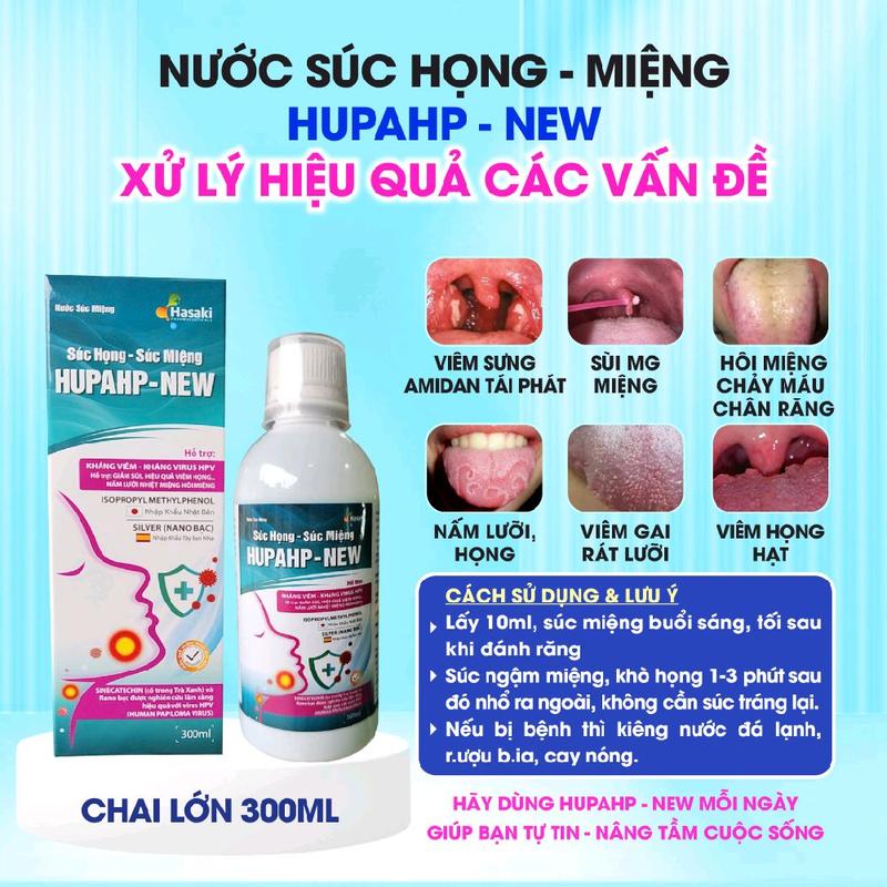 { CHAI LỚN 300ml } Nước Súc Miệng Họng HUPAHP - NEW CHAI . Hiệu Quả Hỗ Trợ Các Vấn Đề Miệng Họng