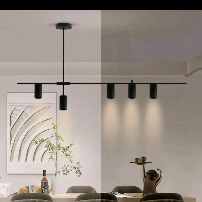 Gambar lampu gantung panjang hias minimalis 5 lampu cabang modern retro now GU10 sudah include lampu led lampu gantung lamp lighting Hitam dari SOLUSI KELISTRIKAN SK Kota Administrasi Jakarta Pusat Tokopedia