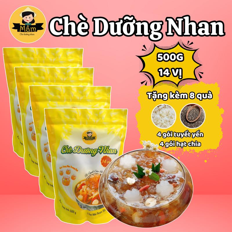 Combo 4 Set Chè Dưỡng Nhan 14 Vị 500g Cô Mầm Foods Tea Nước Trà - 1 Set Nấu Được 25-30 Chén