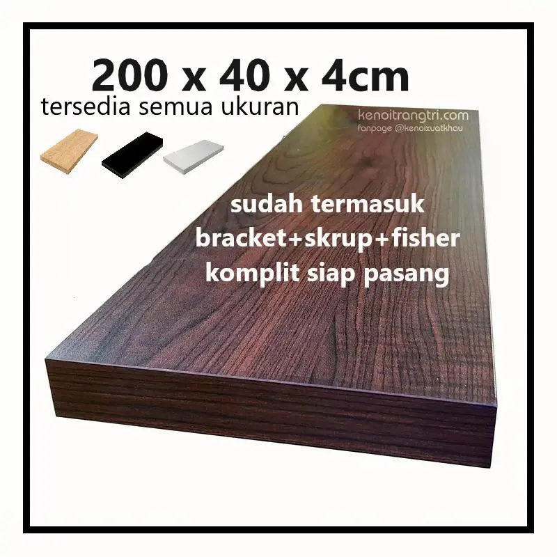 200x40x4cm Rak Ambalan Buku Minimalis Floating Shelves Dekorasi Dinding Aesthetic