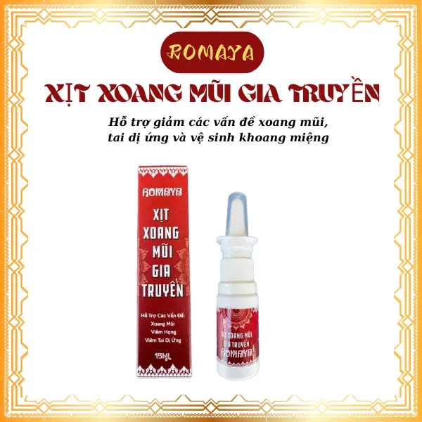 [XOANG GIA TRUYỀN] Xịt vệ sinh xoang mũi Romaya - Lọ 15ml - Hỗ trợ đa xoang