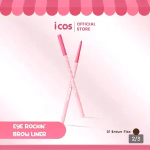 Icos Eye Rockin' Brow Liner Pensil alis matic (Brown Flex) dan (Grey brown ) Eyebrow