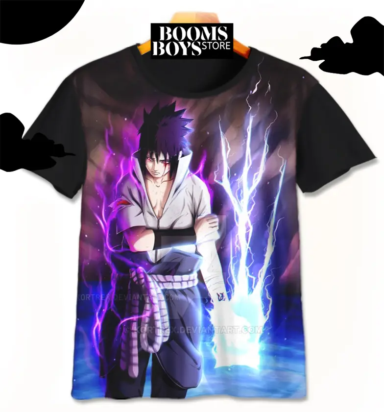 Kaos Anak Sasuke Uchiha Naruto Sasuke-5-designWD Anime Umakuka - Booms Boys Store