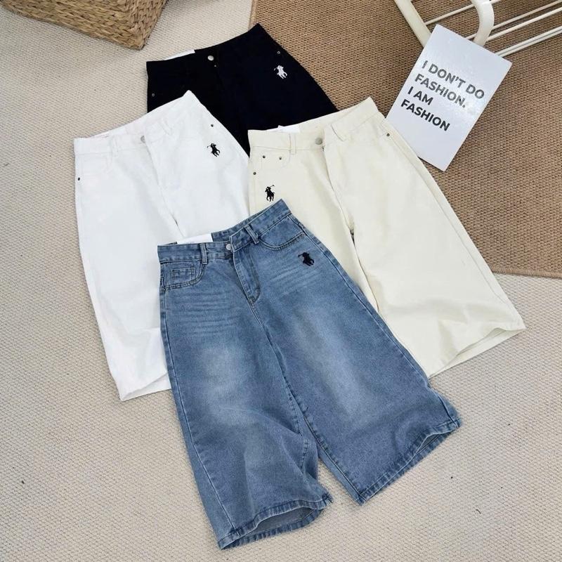 Quần Ngố Bò Thêu Ngựaa. Chất Bò Mềm Mại Đứng Form Size SML - Lựa Chọn Hoàn Hảo Cho Phong Cách Trẻ Trung Năng Động Cá Tính- Top Quần Jean Nữ 0
