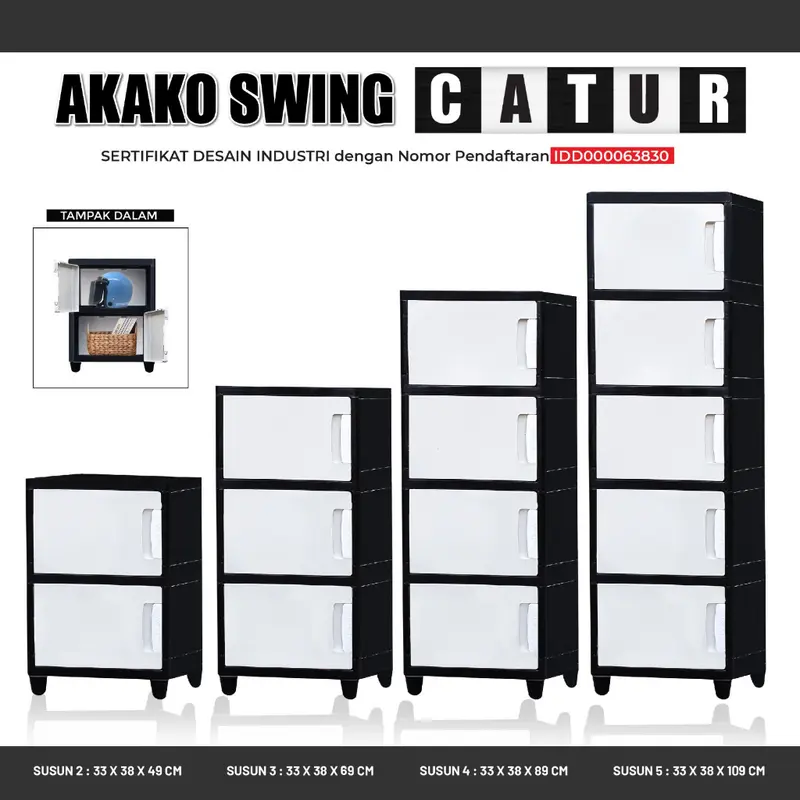 AKAKO - LEMARI PAKAIAN PLASTIK AKAKO SWING "CATUR" NEW / KODE: CATUR / Lemari Portable Furniture 1