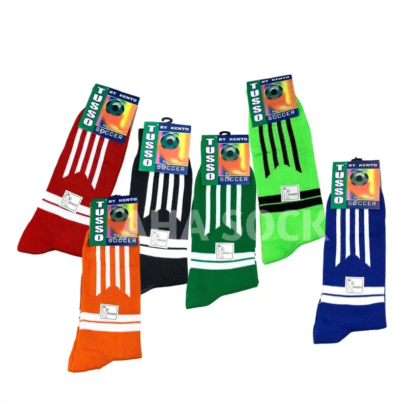 3 Pasang Kaos Kaki Bola Anak | Kaos kaki Futsal Tebal dan Halus Nyaman  Sports Socks kaos kaki kuning garis garis bola 0