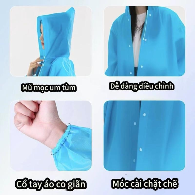 Áo Mưa Người Lớn, Dài Và Dày, Trong Suốt Và Cầm Tay, Chống Mưa, Chống Thấm Nước, Thiết Kế Trong Suốt, Dễ Mang Theo áo mưa người lớn đi xe máy 4