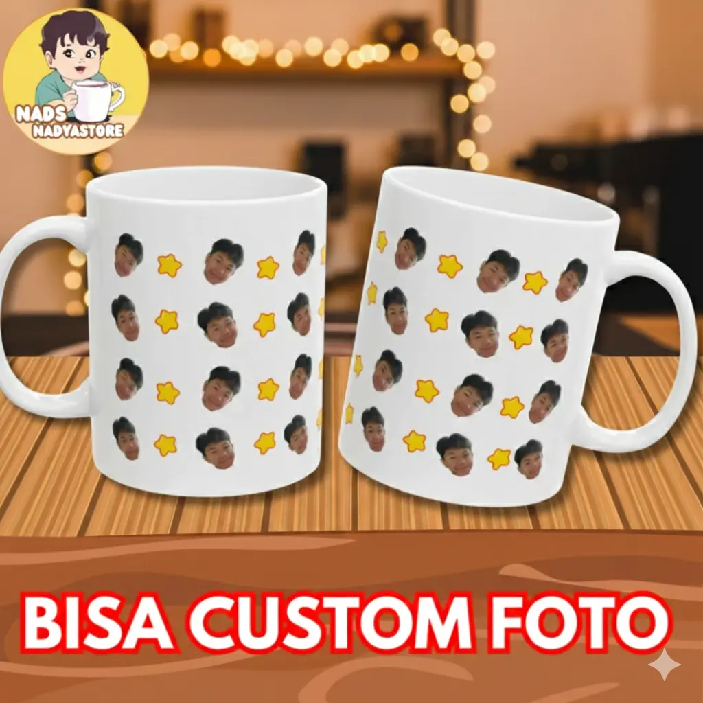 1 HARI JADI GELAS MURAH GELAS MUG CUSTOM WAJAH MUKA AESTHETIC KUALITAS IMPORT TEBAL SNI MUG KERAMIK PREMIUM PUTIH CEMERLANG BISA CUSTOM FOTO