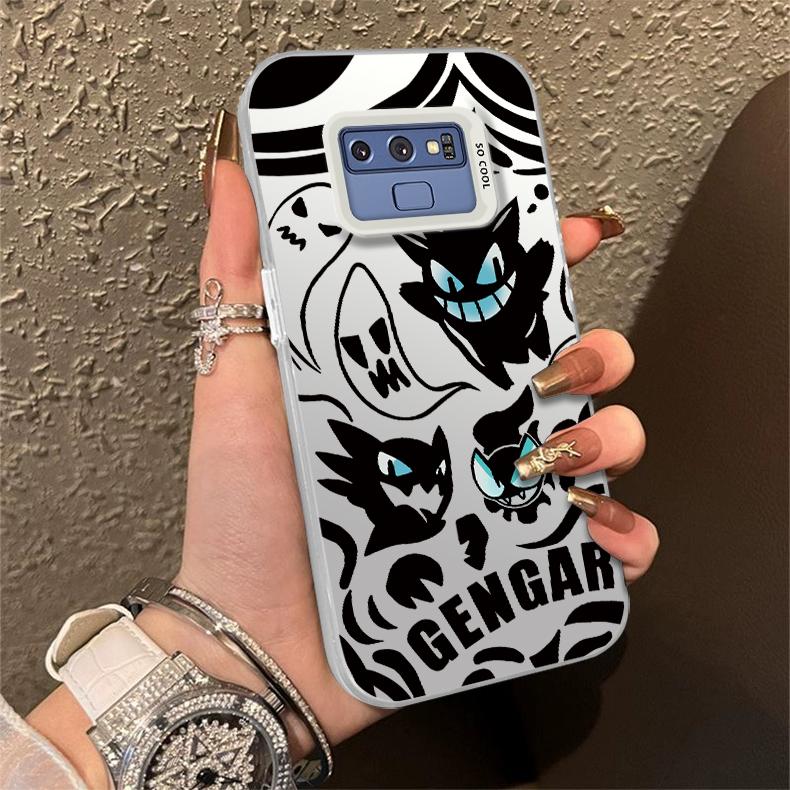 Casing hp  GalaxyNOTE9 Shell perak berwarna case Pok é mon gengar Hantu Hitam Corak kartun penjualan panas Kasus telepon pria
